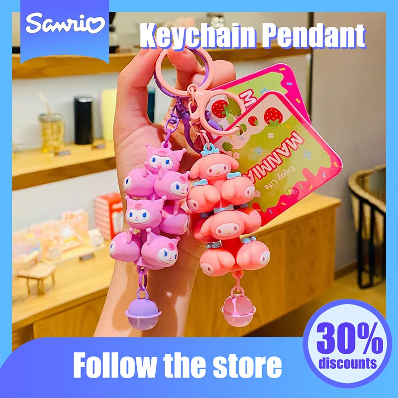 

Kawaii Sanrio фигура аниме брелок Подвеска Милая Hello Kitty Kuromi Мелодия брелок для ключей женский оригинальный подарок для девушки