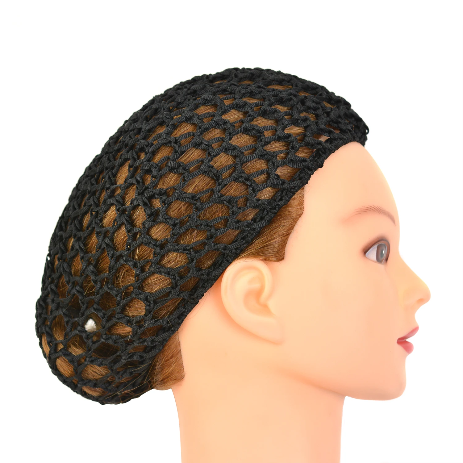 1 Pc Black Crochet Hair Net Rayon Mesh Knit Snood Hat Women Hair Net for Sleeping