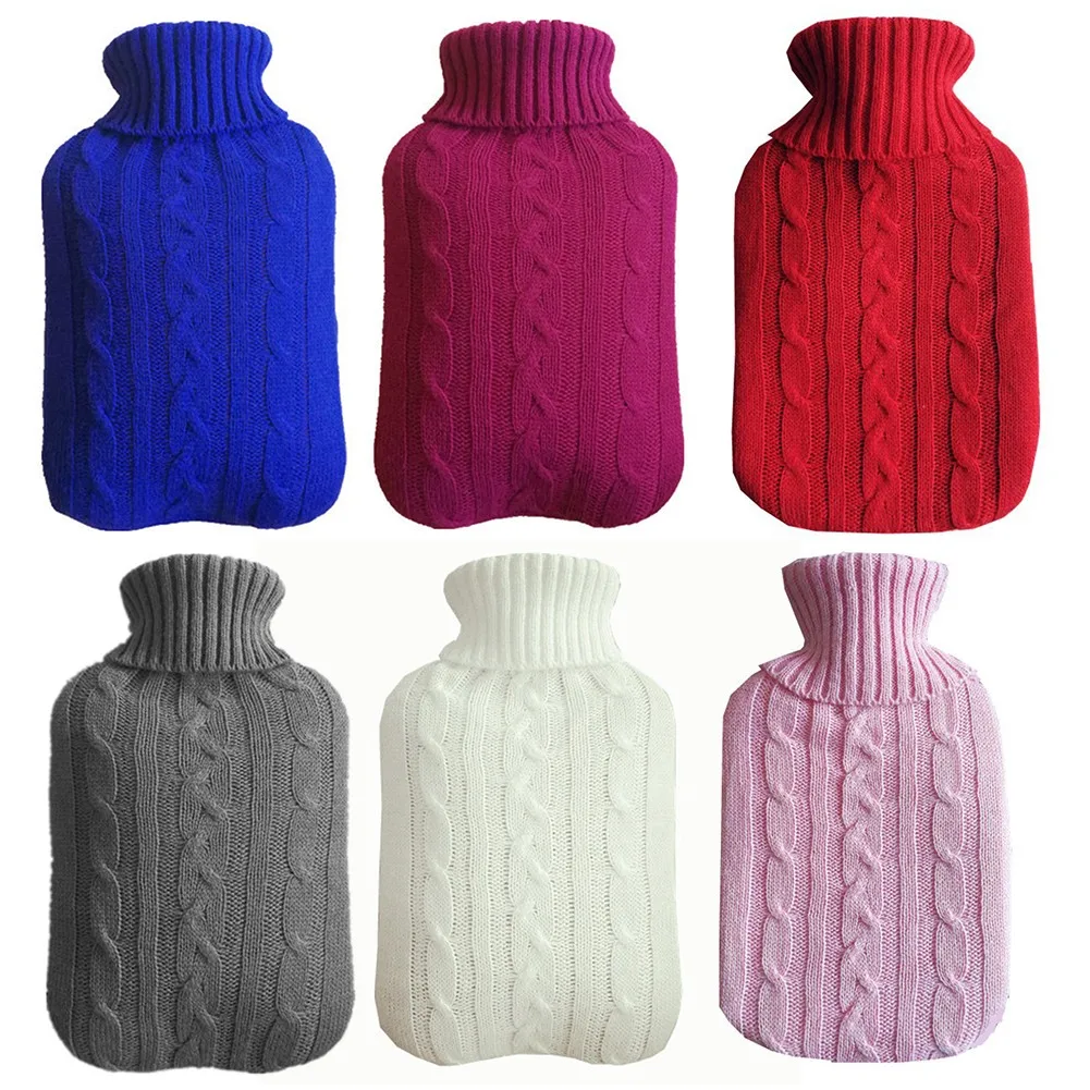 

Explosion-Proof Hot Water Bottle Protective Warm Large Cover Winter Heat Preservation Soft Safe Removable Knitted Cover 2000ml