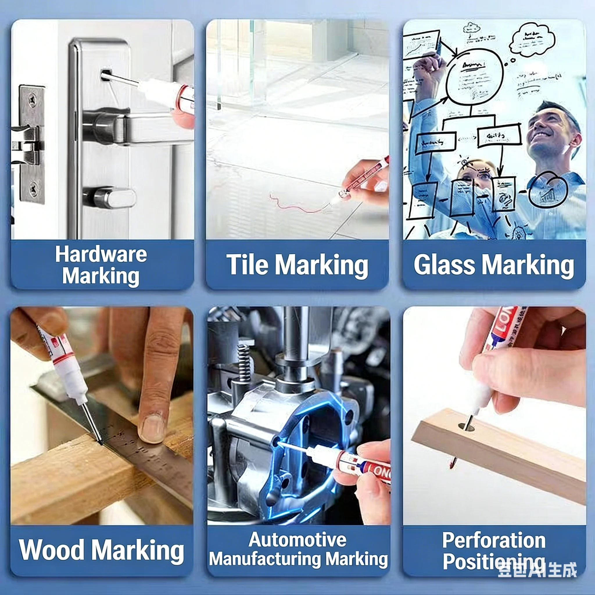 10개입 20mm 롱팁 유성 마커, 방수 및 변색 방지, 목재, 금속, 직물 및 그래피티 아트용 굵은 빠른 건조 잉크