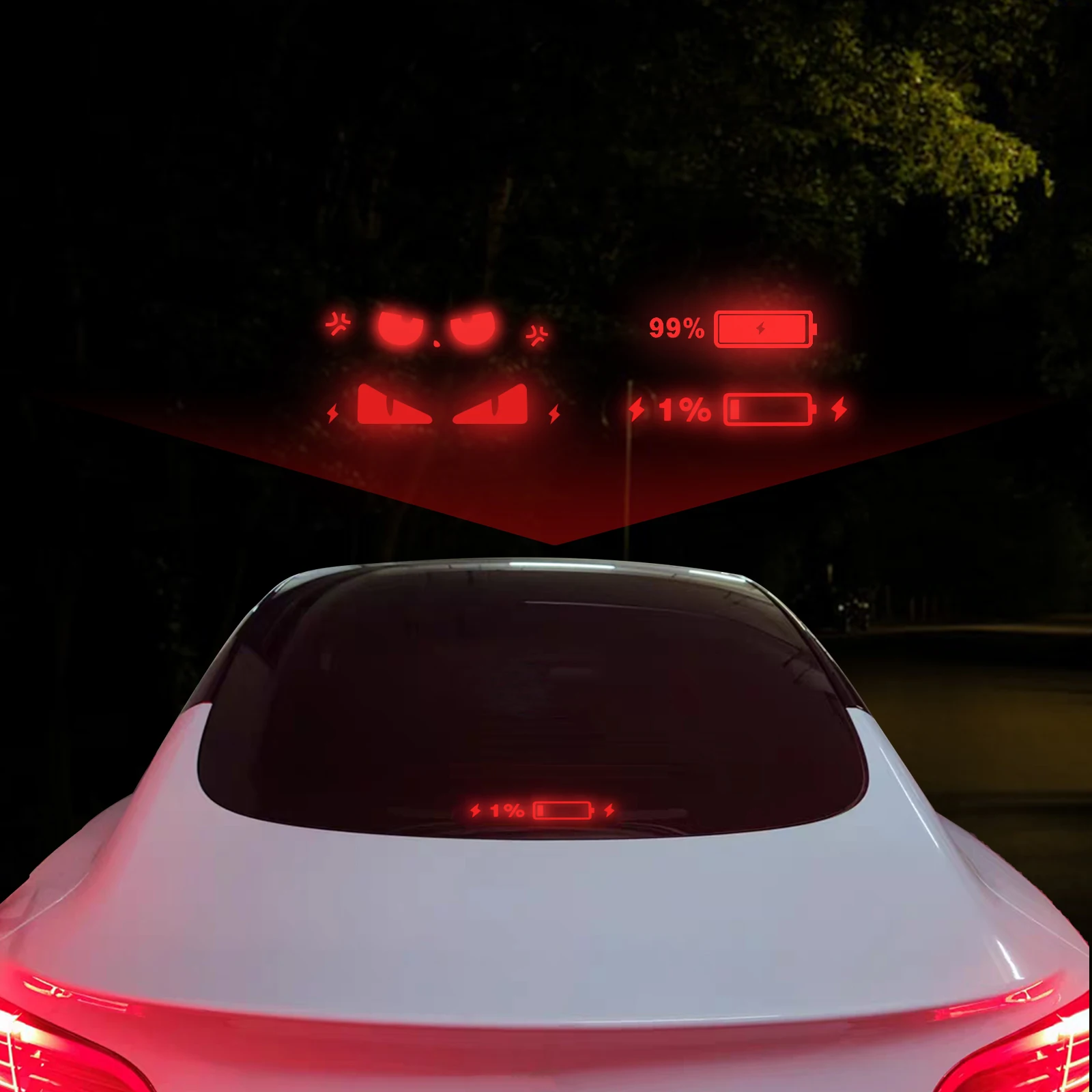 

Accept Customized For Tesla Model 3 Y Car High Mounted Brake Acrylic Projection Board Decal Top Tail Light Emblem Stickers