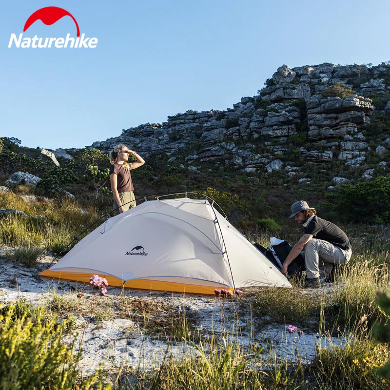 Палатка Naturehike Cloud Up Wings Ультралегкая на 2 человек, портативная Водонепроницаемая 10D, для походов, путешествий, пляжа, рыбалки, кемпинга