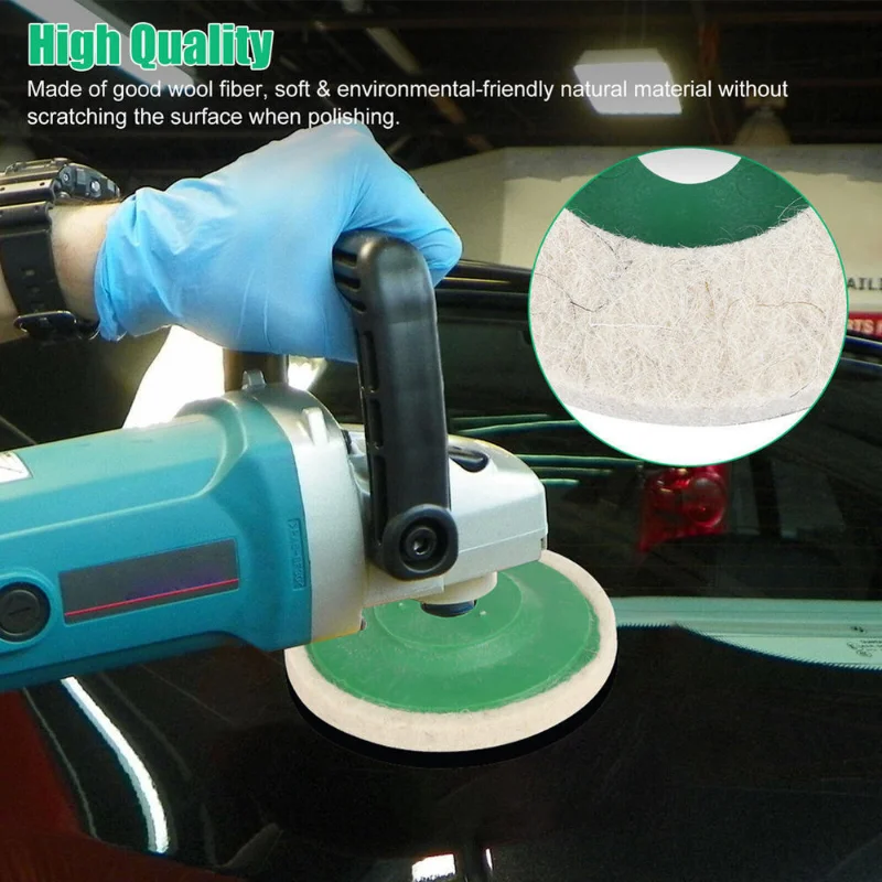 10PC 4'' Wool Buffing Polishing Disc Angle Grinder Wheel Felt Pad Buffer Buff Disc 95*8mm For Metal Marble Glass Ceramics