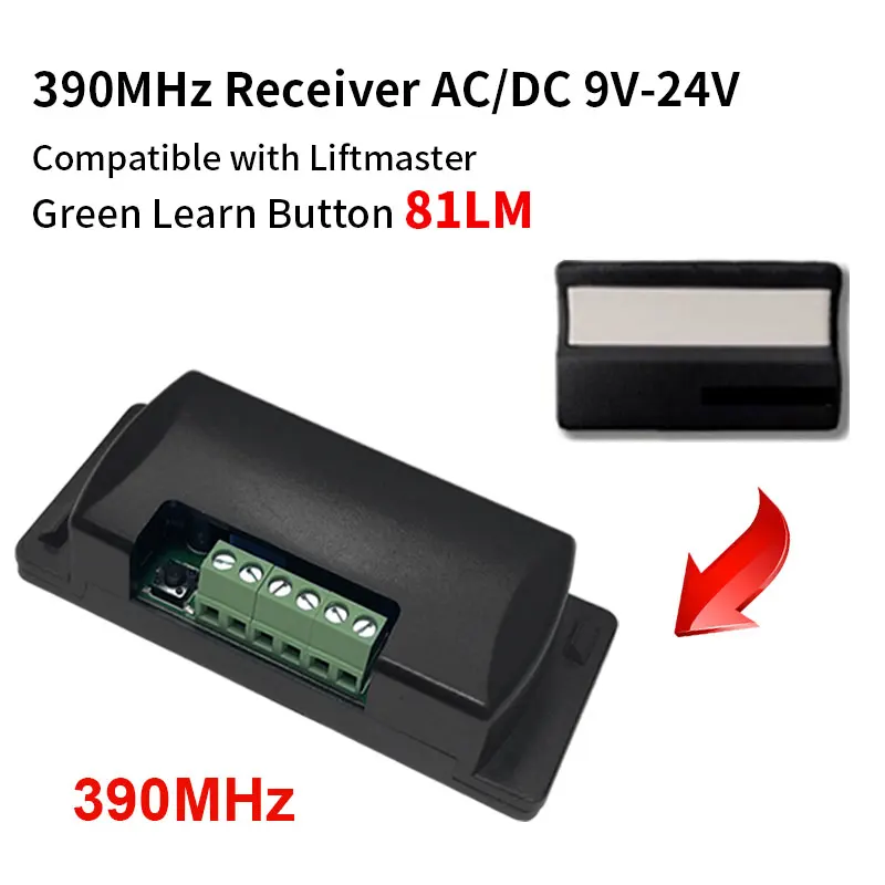 Receiver for Liftmaster 371LM 373LM 971LM 973LM Garage Door Remote Opener 315MHZ 390MHZ 6