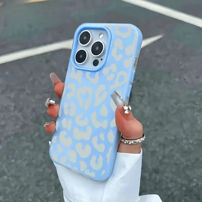 Gray Leopard Print Jelly Color Phone Case Cover
