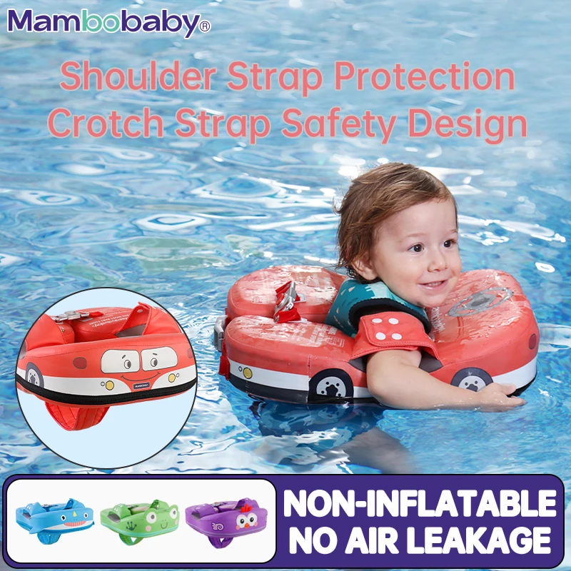 Mambobaby Baby Pool Float with Crotch Safe Strap for Infant Non-Inflatable Natation Buoy Children's Beach Toys 6-36 Months