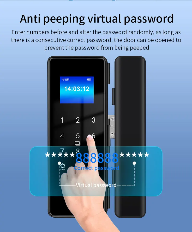 IP54 Waterproof Tuya Bluetooth Smart Door Lock Fingerprint Electronic Rim Lock F