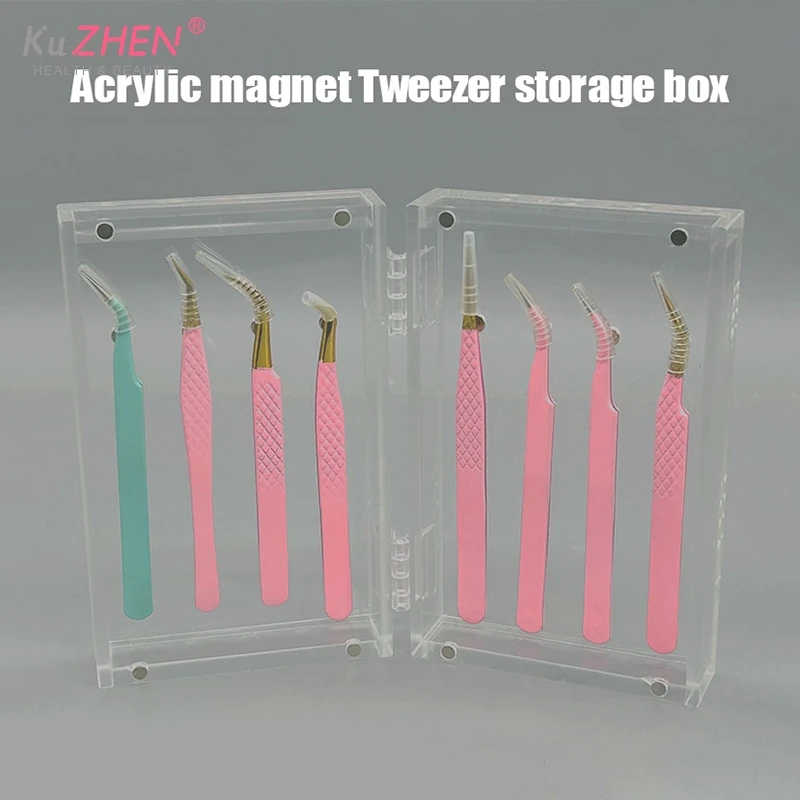 

1*Eyelash Extension Tweezers Storage Box Tweezers Display Stand Organizer Case Acrylic Stand Holder Eyelash Extensions Supplies