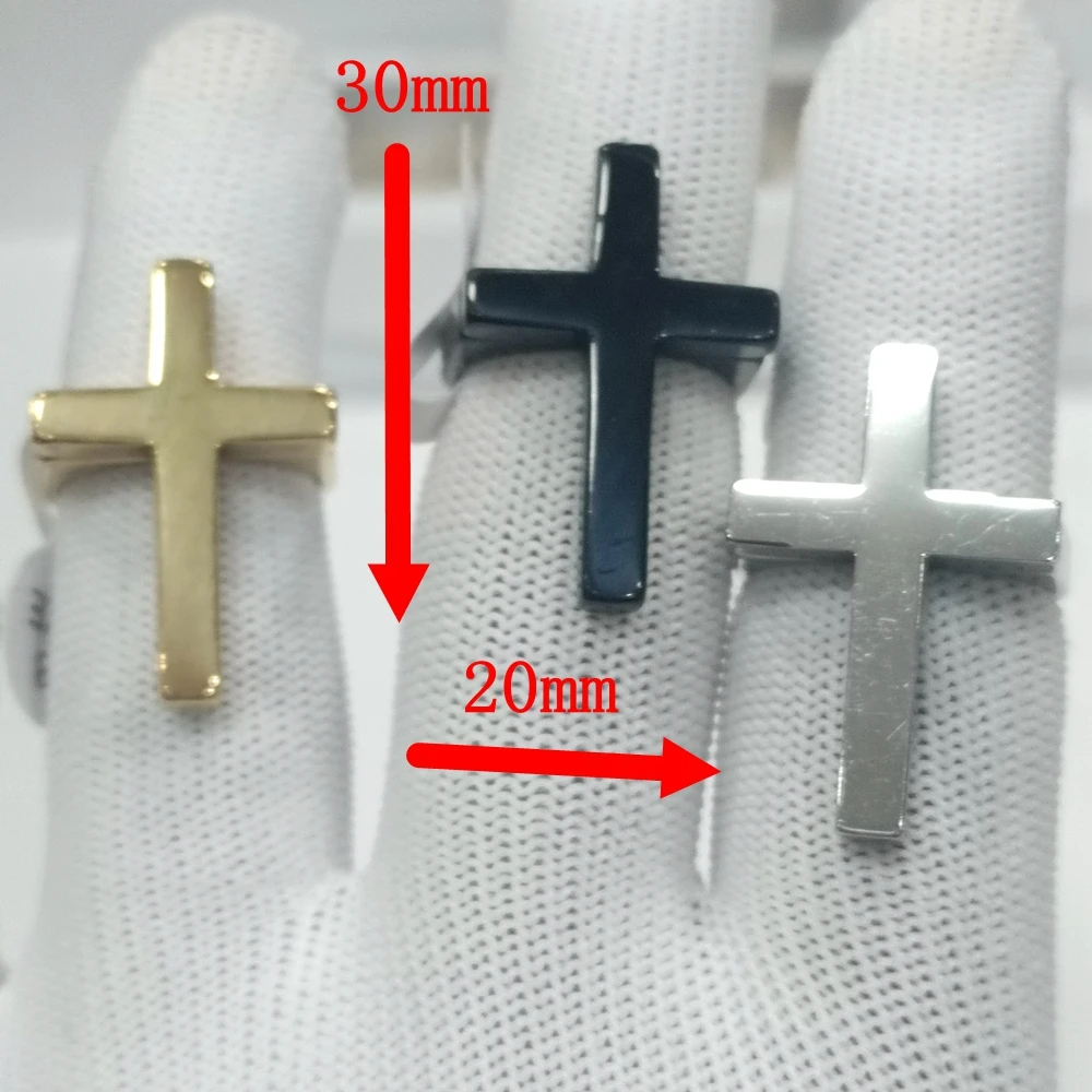 Wholesale Punk 10Pcs Religious Cross Stainless Steel Rings Jewelry