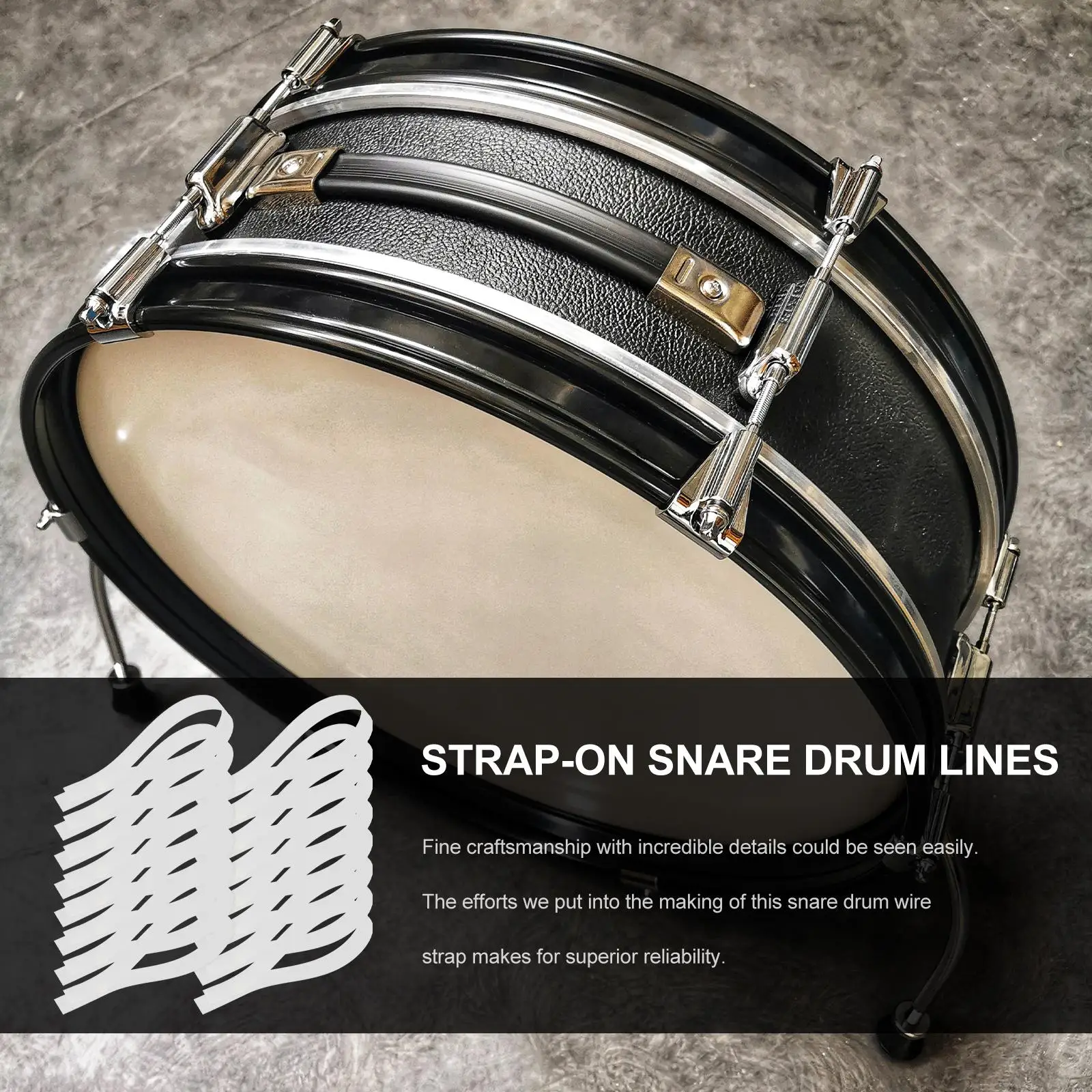 20 Pcs Snare Drum Wire Mounting Strap for Parts Straps Accessories White Durable Fixing