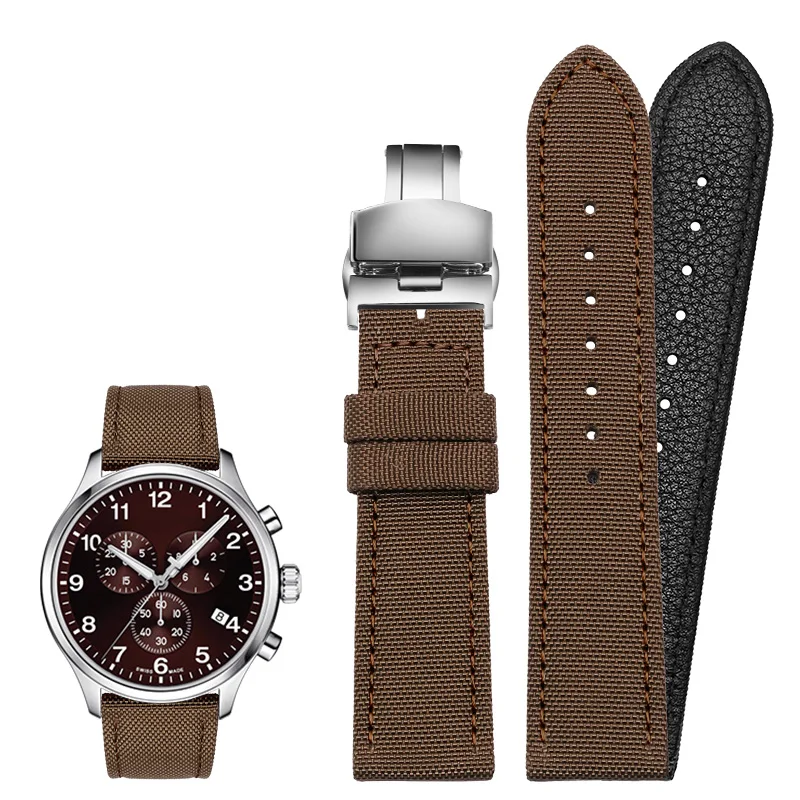 Universal Nylon Canvas Watch Band Bracelet, Men's & Women's Sports Accessory in Multiple Sizes (18mm-24mm)