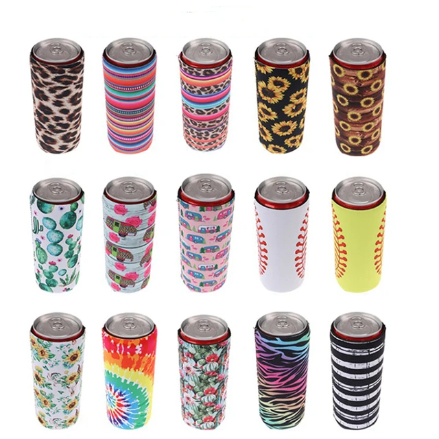GOALONE 6Pcs/Set Beer Can Cooler Blank Neoprene Can Sleeves
