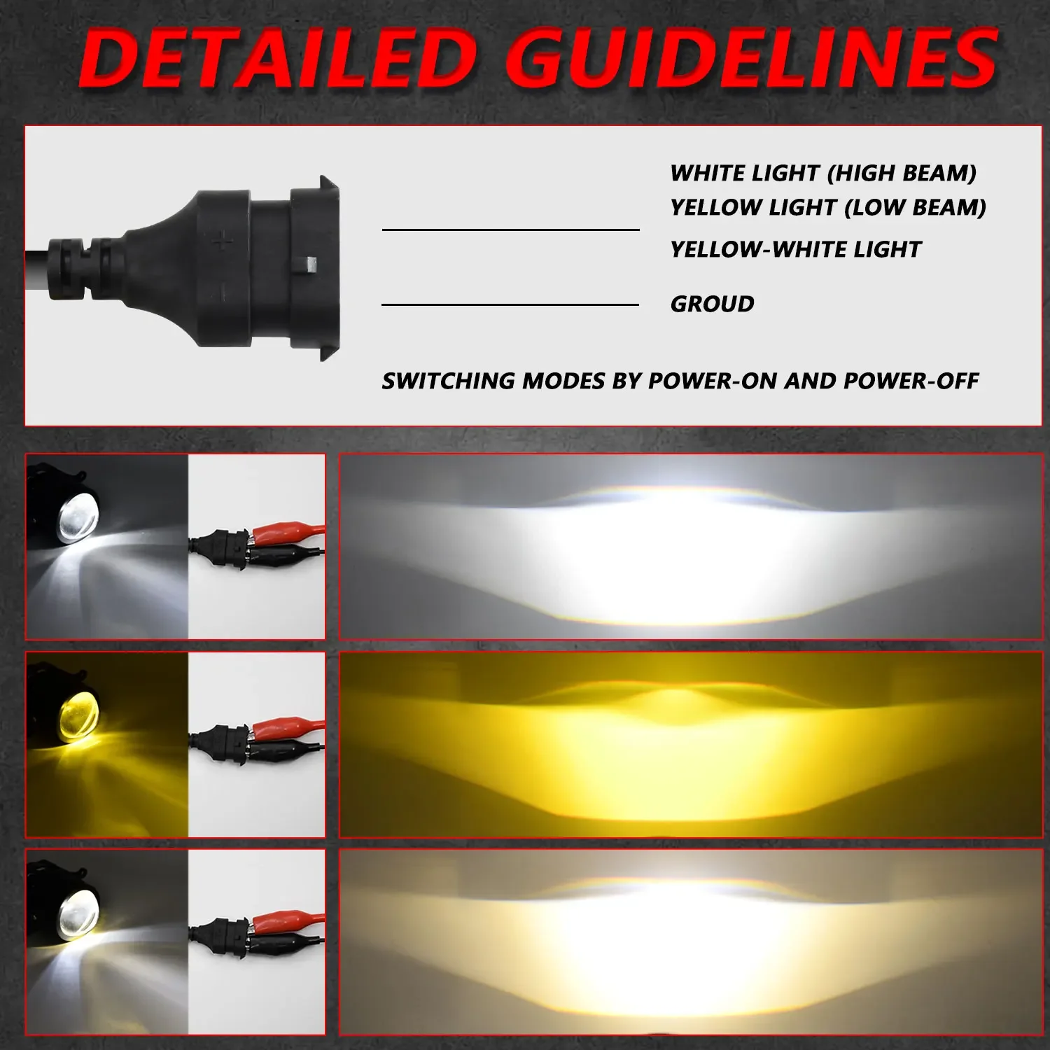 2PCS 3 Inch LED Lighthouse Projector Bifocal Lens 500W HID Bi-xenon High+Low Bea