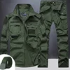 Summer Tactical Sets Mens Outdoor Breathable Multiple Pockets Combat Training  Long Sleeve Shirts Cargo Pants Suits Male 1