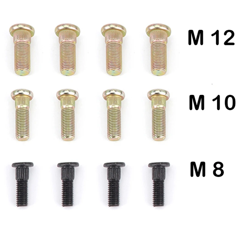 4 Pcs/lot 10.9 steel Spline Screw M12*1.25/M10*1.25 /M8*1.25 Wheel Hub Stud for ATV UTV Kart Quad Bike Parts | Автомобили и