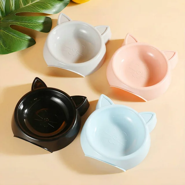​​Candy Color Cat-Ear Bowl with Smooth Edge - Chin-Friendly Large Capacity Pet Dish for Cats & Small Dogs, Food & Water Feeder 4