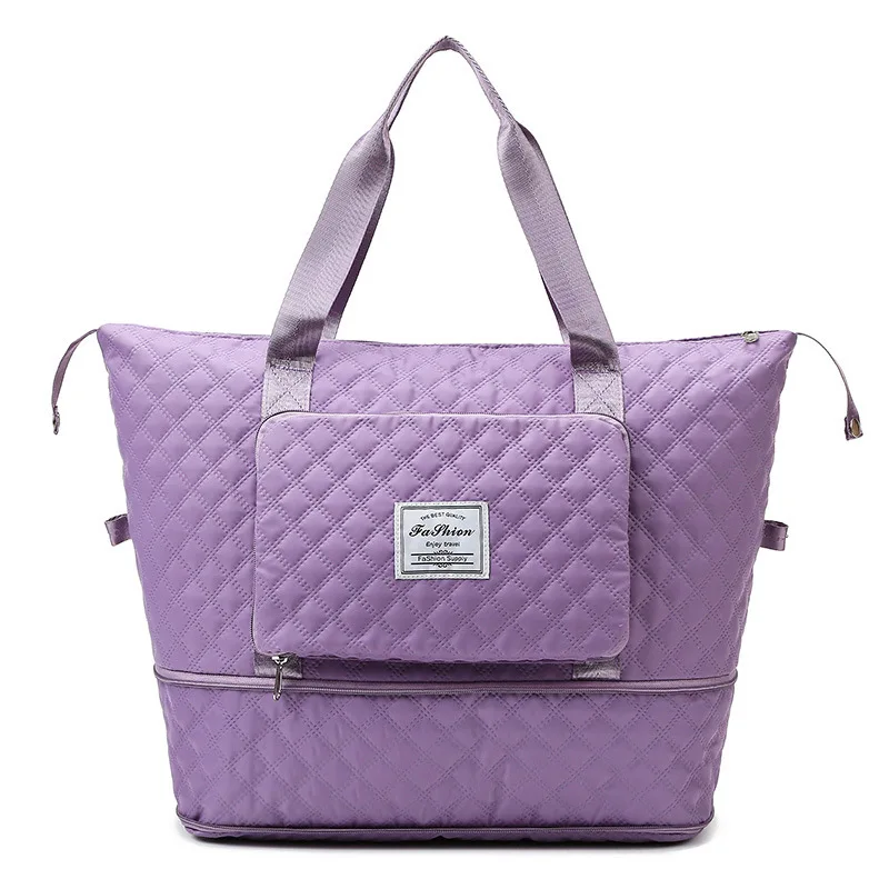 Folding Travel Bag Dry and Wet Separation Waterproof Large Storage Bag Large Capacity Lingge Tote Bag Women's Yoga Shoulder Bag