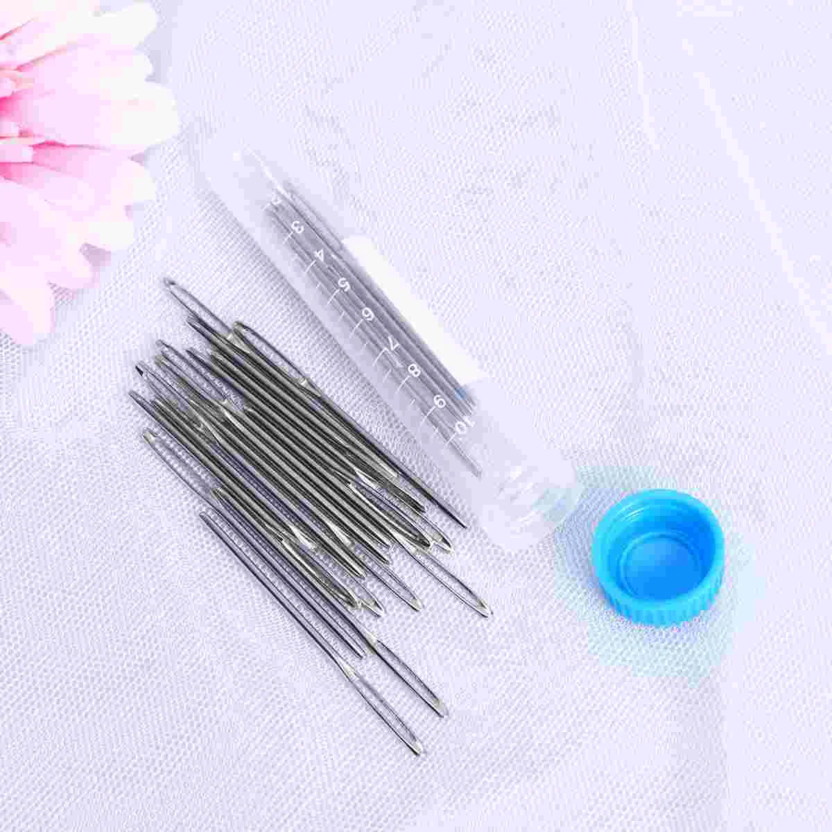 큰 눈 스티칭 바늘, 무딘 바늘, 바느질 실 뜨게 바늘 (실버), 20 개, 6cm