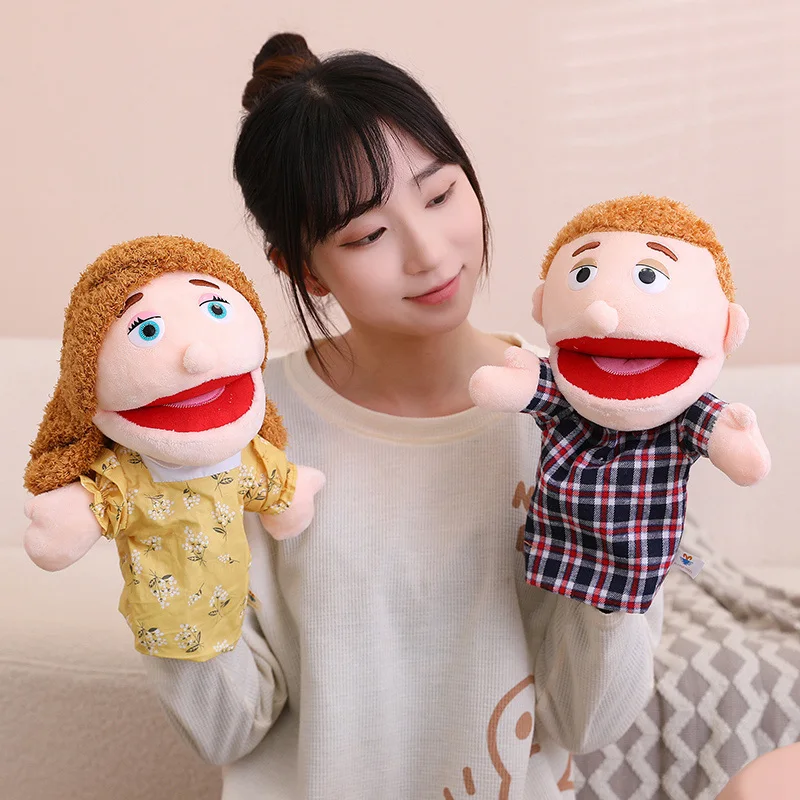 New 28cm-33cm Kids Plush Finger & Hand Puppet Popular Activity Boy Girl Role Play Bedtime Story Props Family Playing Toys Doll