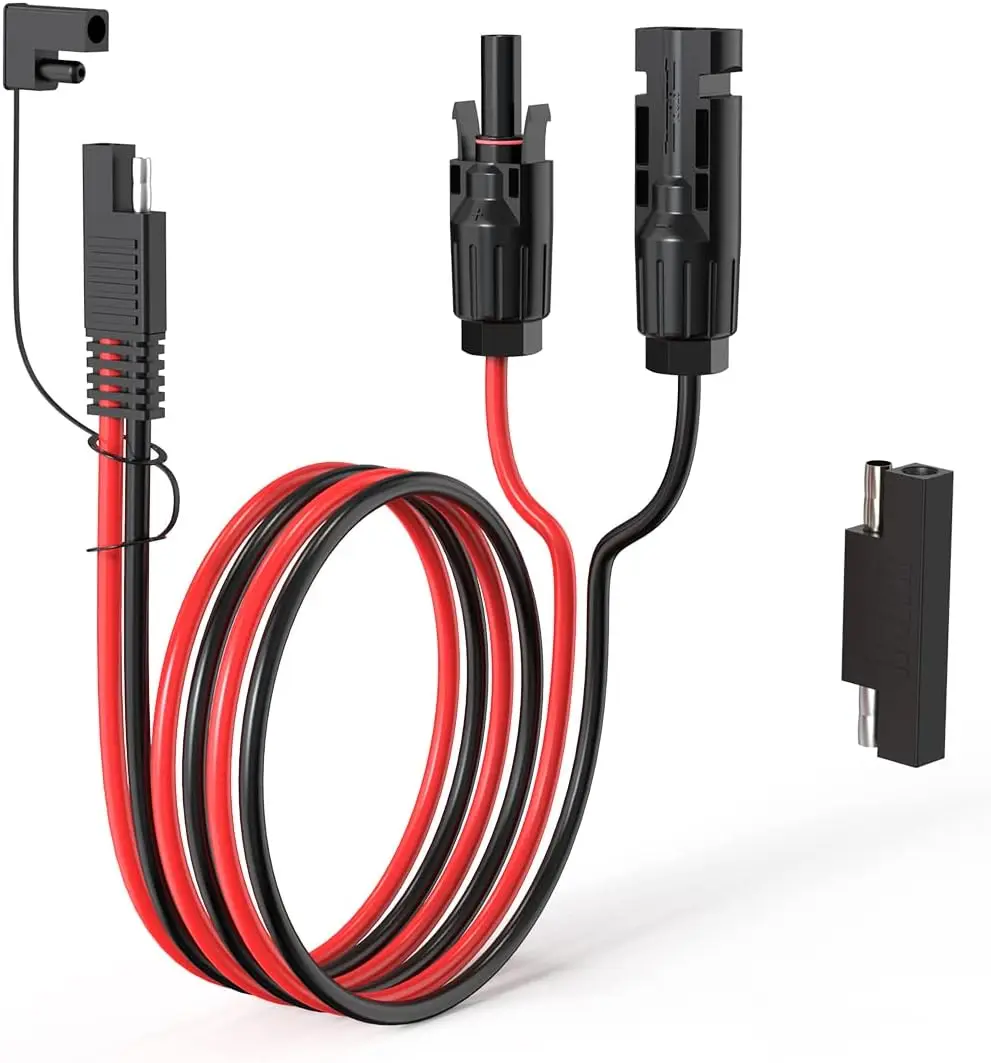 10AWG 2피트 태양광 커넥터 - SAE 어댑터 2, 3.3, 10, 20, 35, 50피트 SAE 태양광 패널 연장 케이블 (SAE 극성 반전 어댑터 포함)