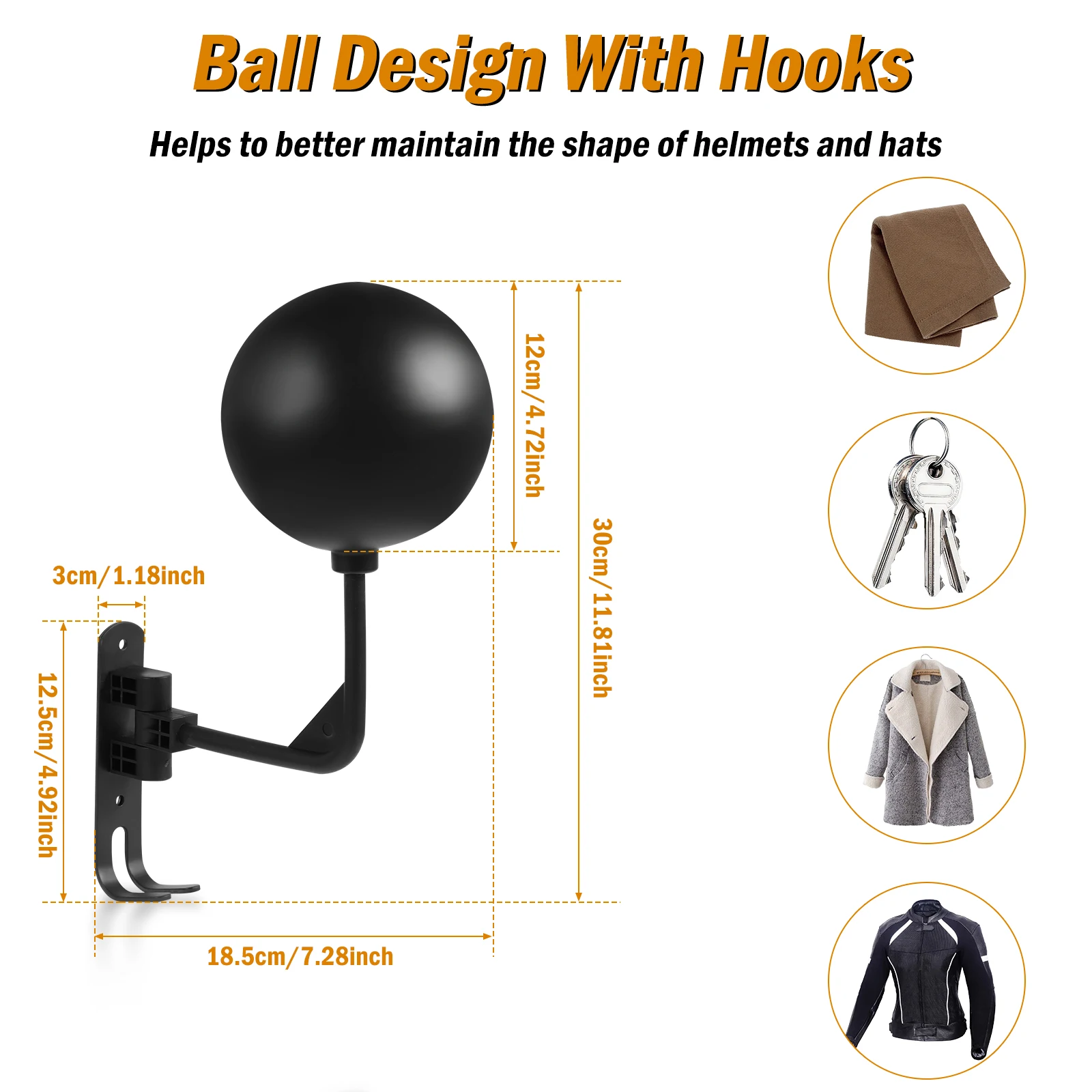 Motorcycle Helmet Holder Wall Mount Helmet Rack Double Hook 180 Rotation Hanger Space Saving Motorcycle Racks