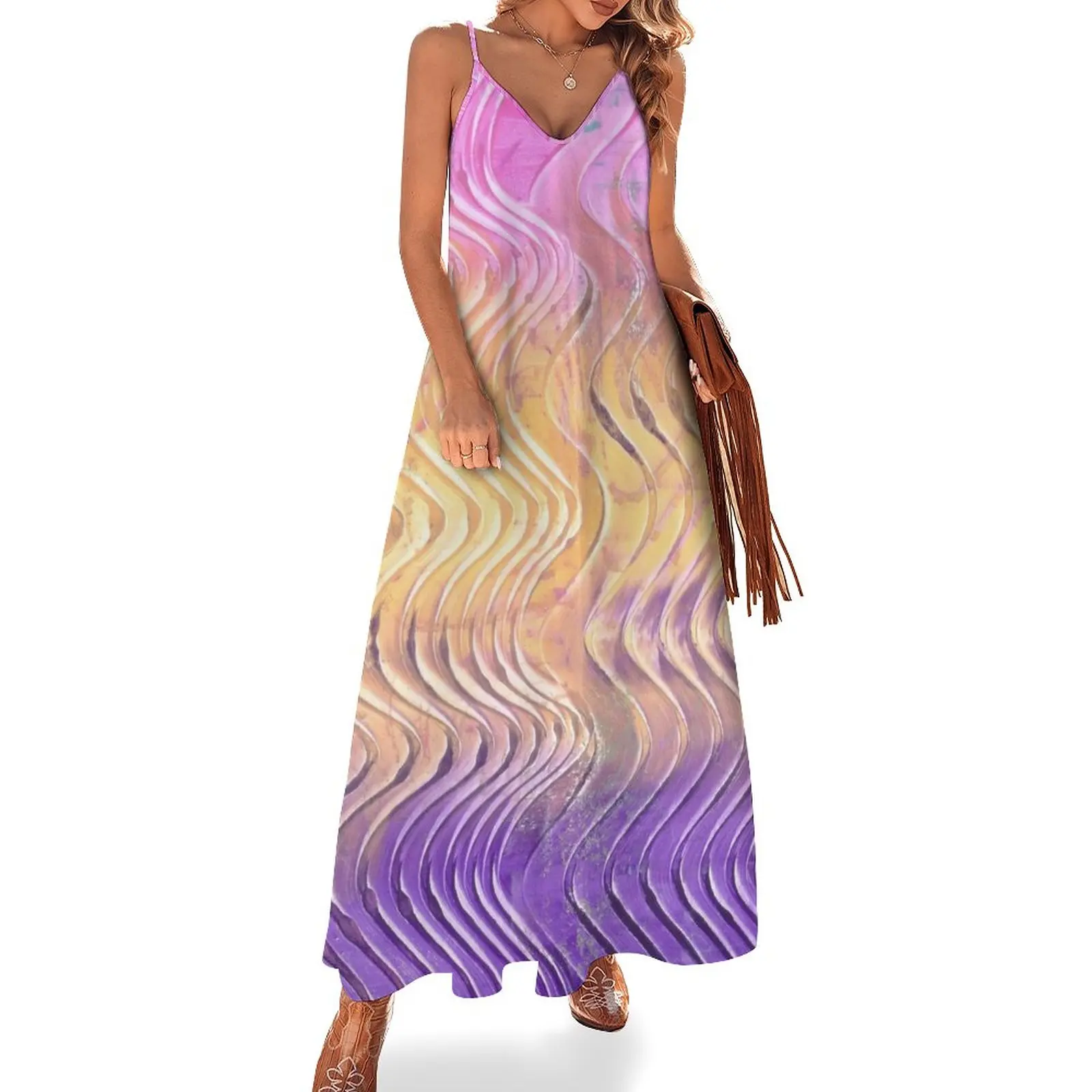 

Easter Egg Wave Sleeveless Dress Women's summer dresses luxury dresses