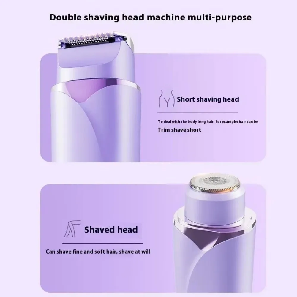 Double Razor Head Multi-function Epilator Gentle Painless Electric Shaver Mini Size USB Rechargeable Bikini Trimmer