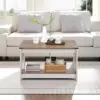 Farmhouse Coffee Table for Living Room, Wood Square Coffee Tables, 31.5" D x 31.5" W, Grey Wash 5