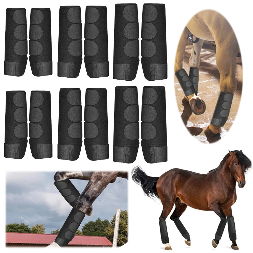 2pcs/set Front Hind Legs Guard Shock Absorbing Horse Leggings Adjustable Horse Sport Boots Set Equestrian Horse Racing Equipment 3