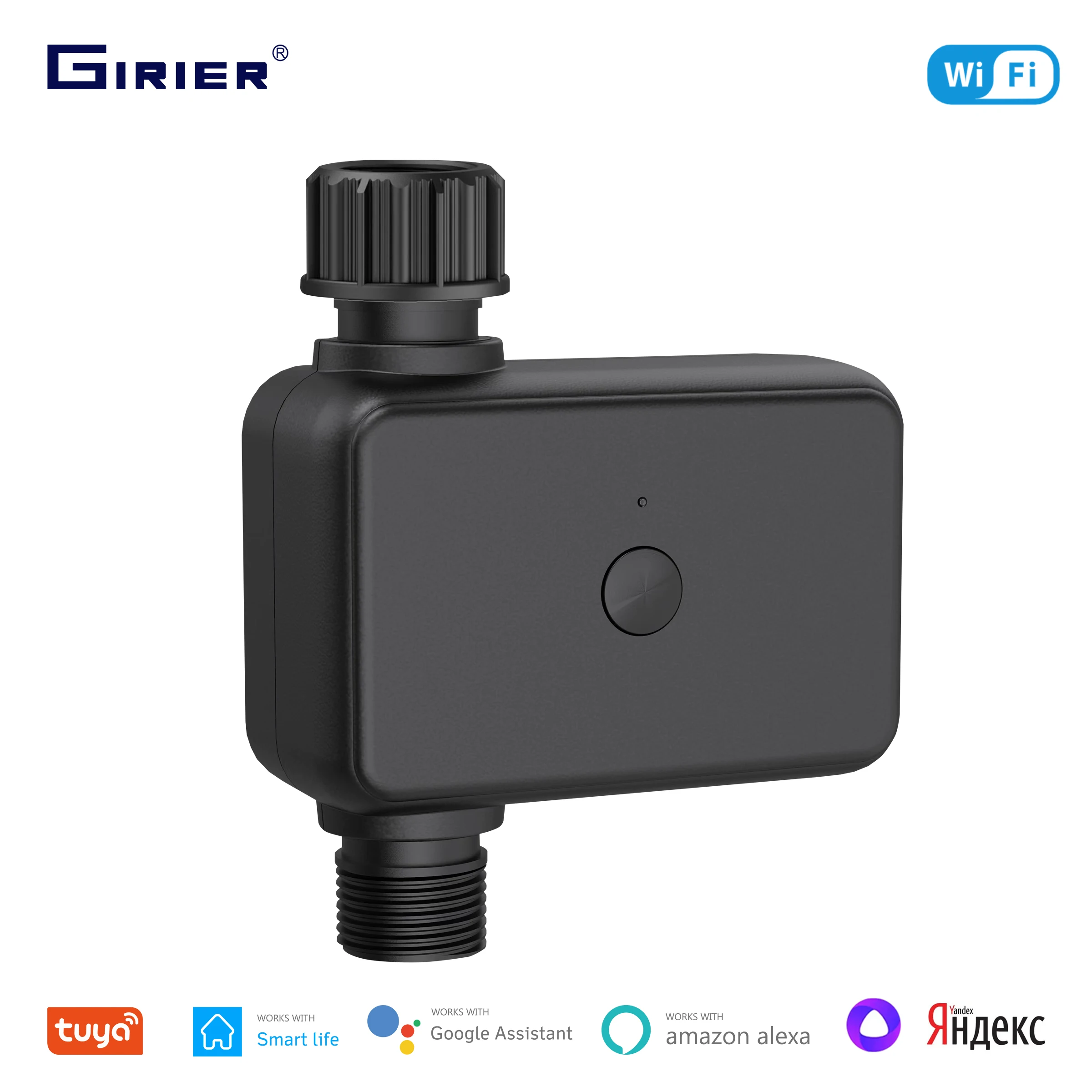 ZIGBEE 와이파이 정원 태양 에너지 급수 타이머 볼 밸브 스프링클러, 물방울 관개 시스템, 물 컨트롤러, 투야 스마트 라이프 8 GIRIER-Tuya 스마트 가든 호스 수도꼭지 타이머 Wifi 스프링클러 컨트롤러, 스마트 급수 관개 타이머 작동 Alexa Hey Google Alice