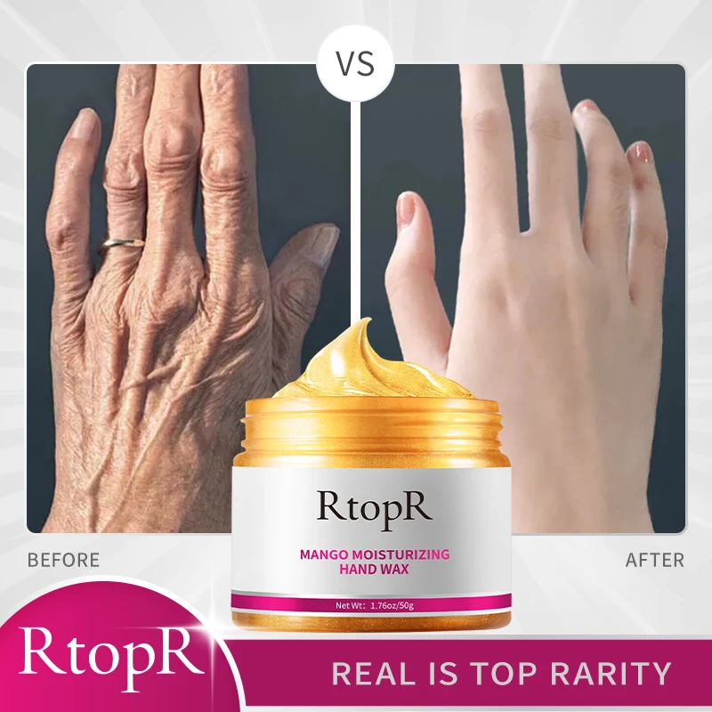 RtopR Mango Tear Hand Wax Whitening Skin Hand Mask Repair Exfoliating Callus Film Anti-aging Hand Cream 50g