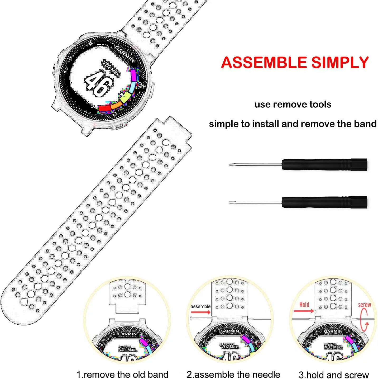 Premium Replacement Band for Garmin Watch - Stylish Strap Wristband Accessories