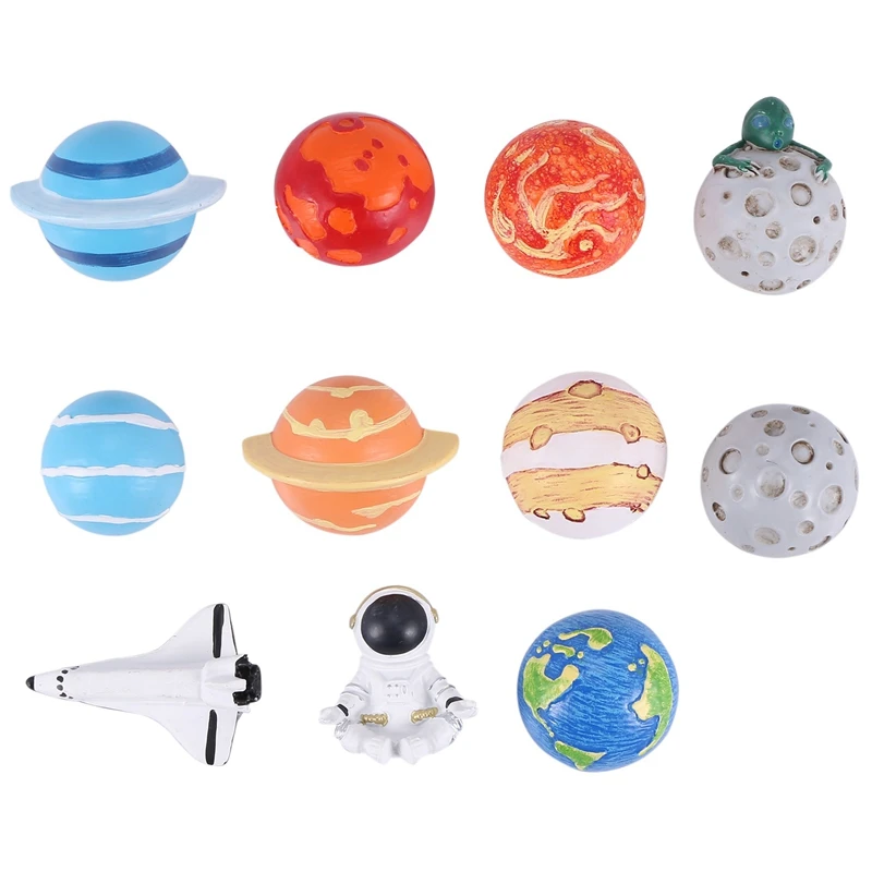 11Pcs Adesivo Magnetico Astronauta Magnete Da Frigorifero Magnete Da Frigorifero Creativo 3D Decorazione Della Casa Magnete Navetta Spaziale