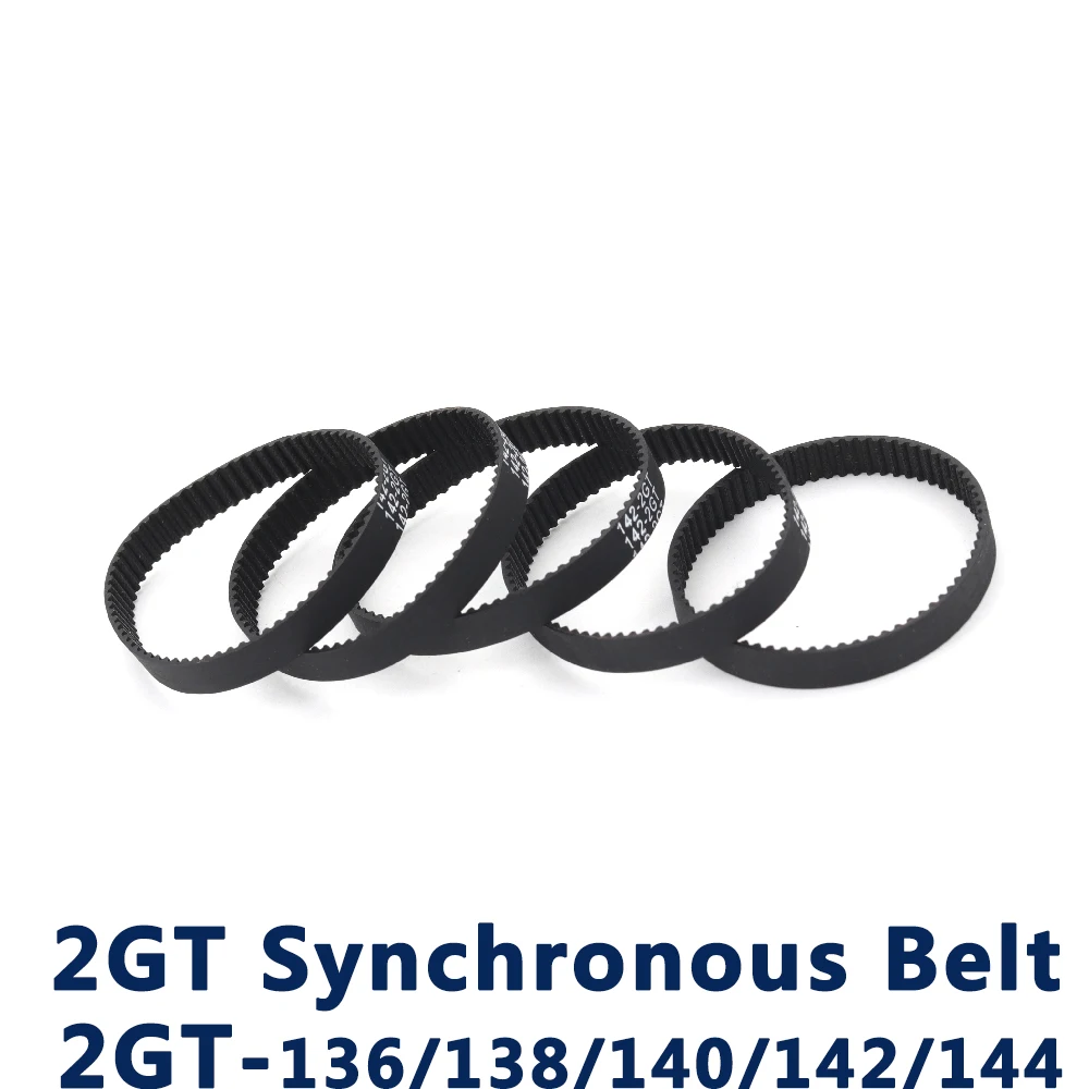 

5pcs GT2 2MGT 2M 2GT Synchronous Timing Belt Pitch Length 136/138/140/142/144 Width 6mm/9mm Teeth 68 69 70 72 74 in Closed-loop