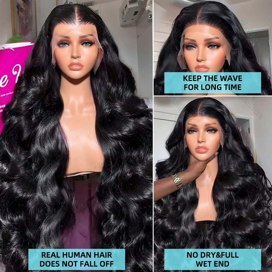 Human Hair Wig Brazilian 30 38 inch Body Wave Lace Frontal 13x4 13x6 5x5 Closure