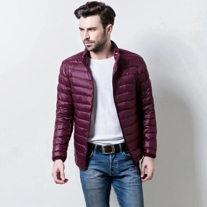 Parkas Abrigos Acolchados Masculinos Cremallera Chaqueta de Plumón para Hombre Acolchado Corto Ropa de Lujo Coreana Modelos de Invierno Ropa Casual Abrigada Moderna