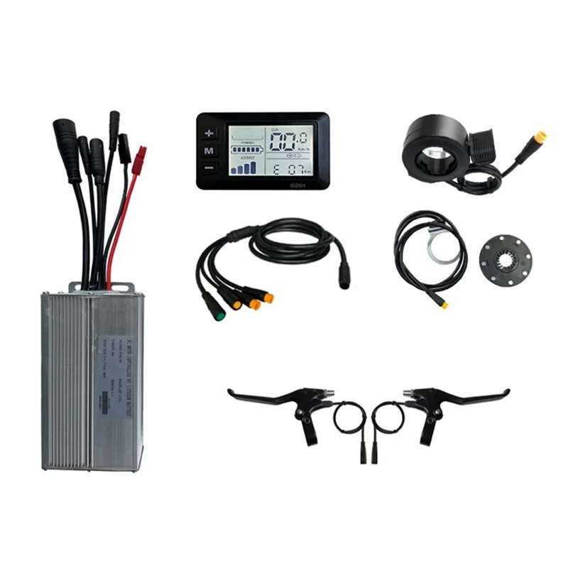 

36V 48V 1000W E-Bike 30A Sine Wave Brushless Controller with GD01 Display E-Bike Light Display