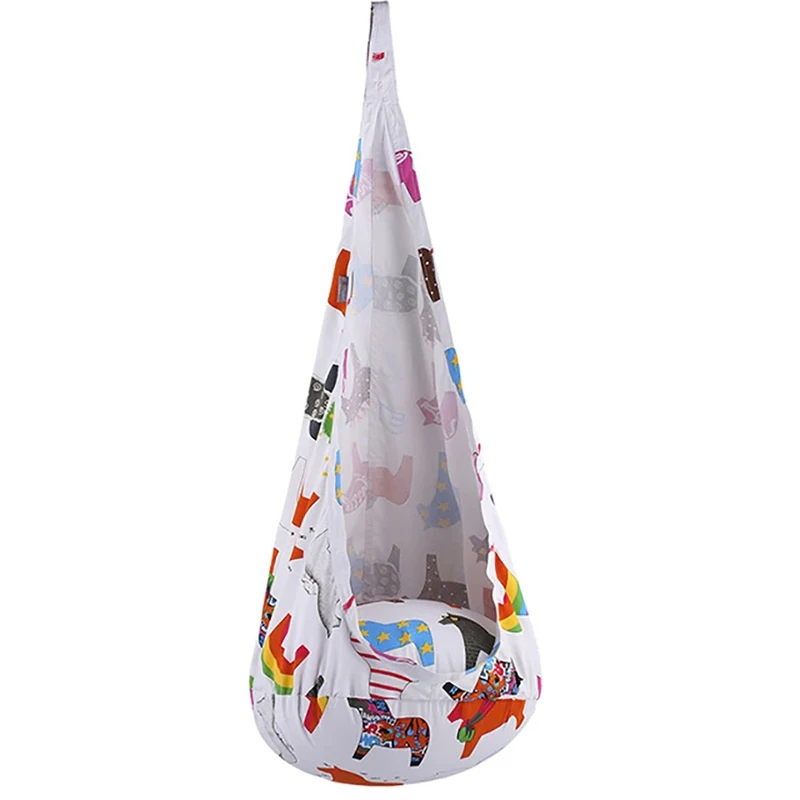 Kids Swing Seat Kids Pod Swing Seat Cotton Canvas Child Hammock Chair with Air Cushion for Indoor And Outdoor Use Storage Bag Inflator