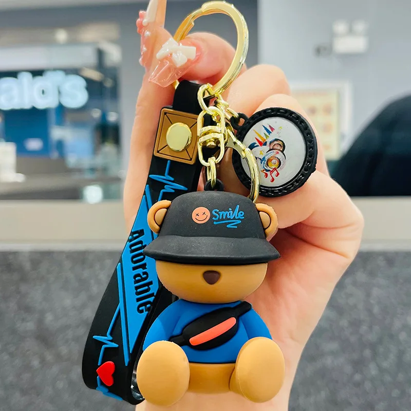 clberni Astronaut Keychain Bear Key Ring Rabbit Bag Charm for Car Keys, Backpack Accessories,Decoration Gift for Women Men Boys Girls, Adult Unisex
