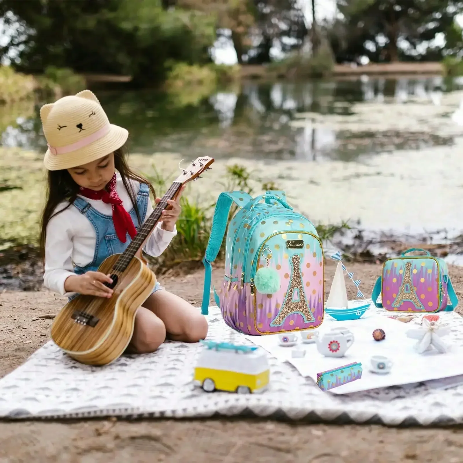 Lazada Kids Children's School Bag IvyH Girls Backpacks With Wheels