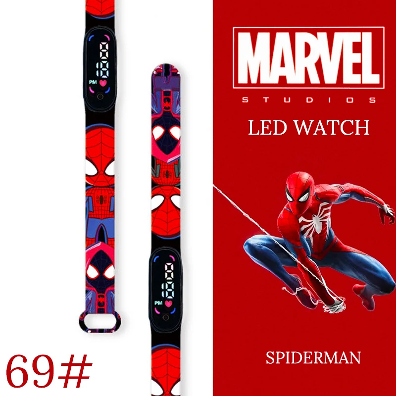 Disney Spiderman Kid 'S Horloges Kind Sport Polsband Waterdicht Kinderen Digitale Horloge Jongens Led Klok