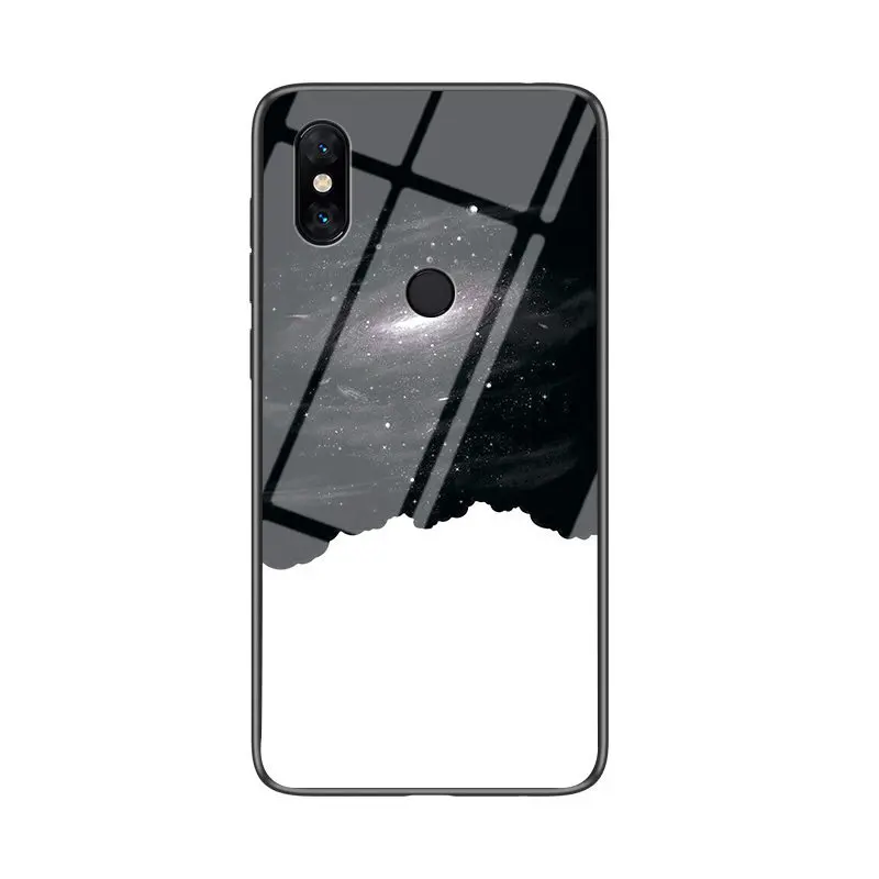 Starry Grain Shockproof Glass Hard Back Cover with Soft Bumper