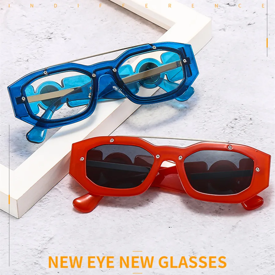 2022 Fashion Mens Sun Brand Irregular Square Small Frame Women'S Sun Glasses Retro Driving Trend Shades UV400_voghion.com