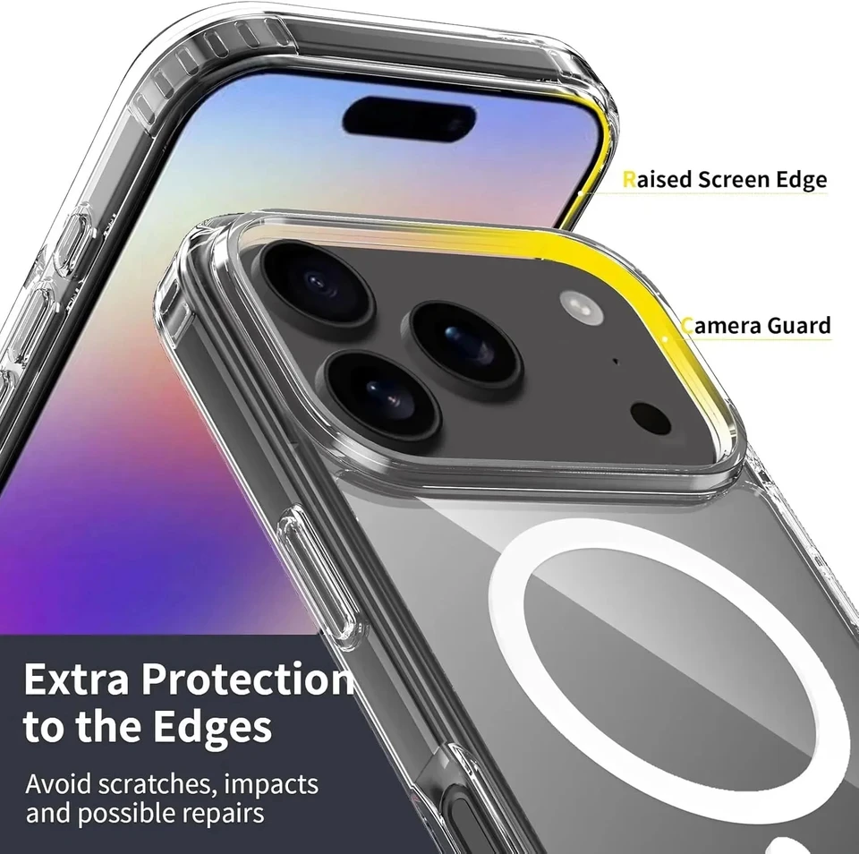 Luxury Shockproof Clear Phone Case with Soft Transparent Bumper Cover
