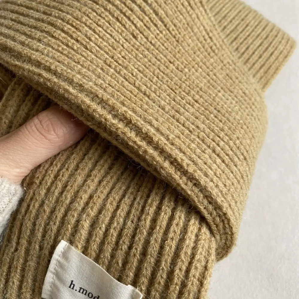 Winter mode einfarbig gestrickter Schal verdicken Hals abdeckung thermischen Hals wärmer wind dichte Frauen Schal Frauen Männer – Detail 10