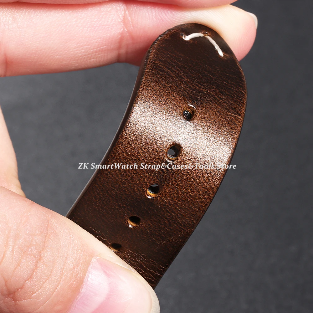 Vintage-Style Genuine Leather Quick Release Watch Band Strap