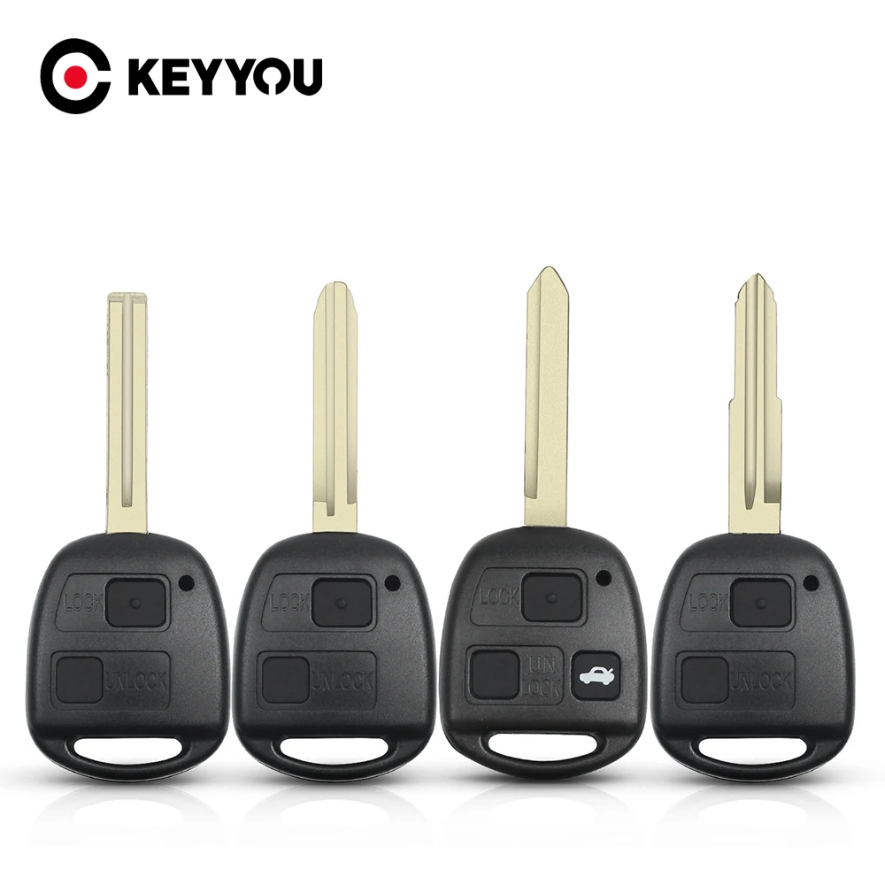 KEYYOU для Toyota Camry Rav4 Corolla Prado Yaris Tarago Cruiser Land 2 кнопочный TOY41/TOY43/TOY47/TOY48 чехол