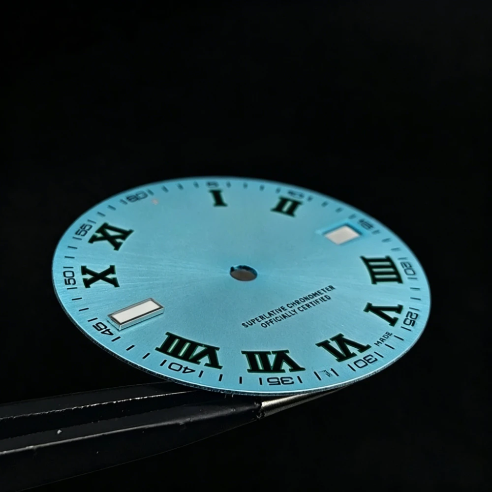 삼각대 Hilegu HL00200922 NH35 무브먼트용 28.5MM 다이얼 로마 숫자 녹색 야광 시계판삼각대 액세서리