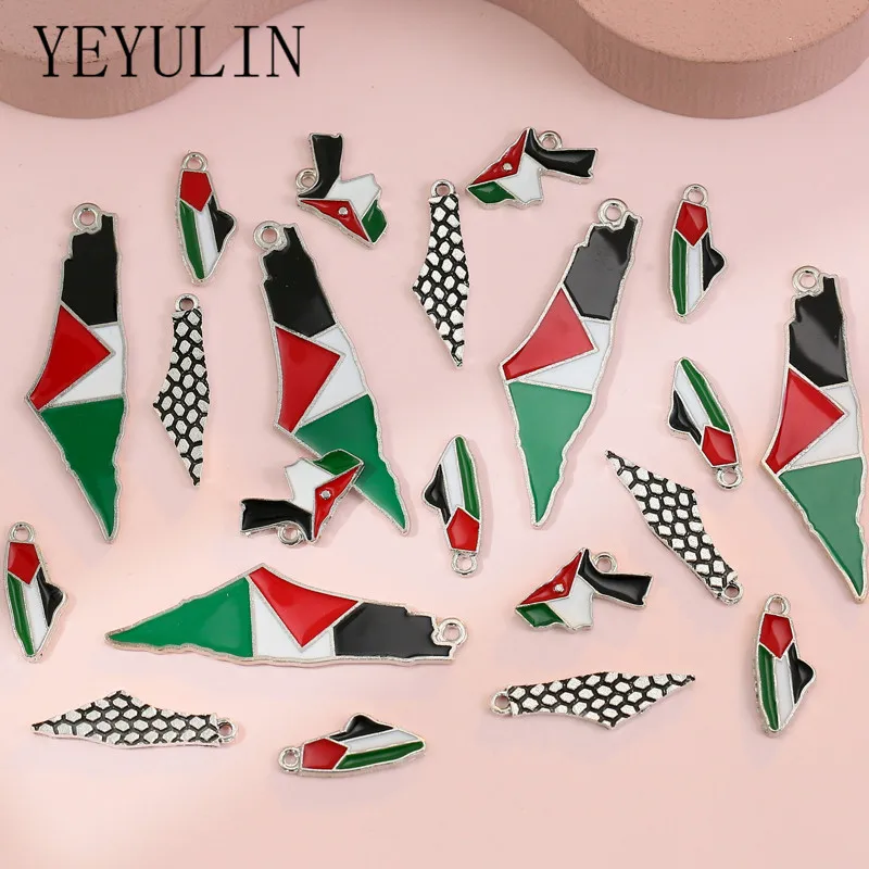 YEYULIN 16PCS Mixed Style Map Enamel Charms Pendant For Women Men DIY Necklace Bracelet Jewelry Accessories
