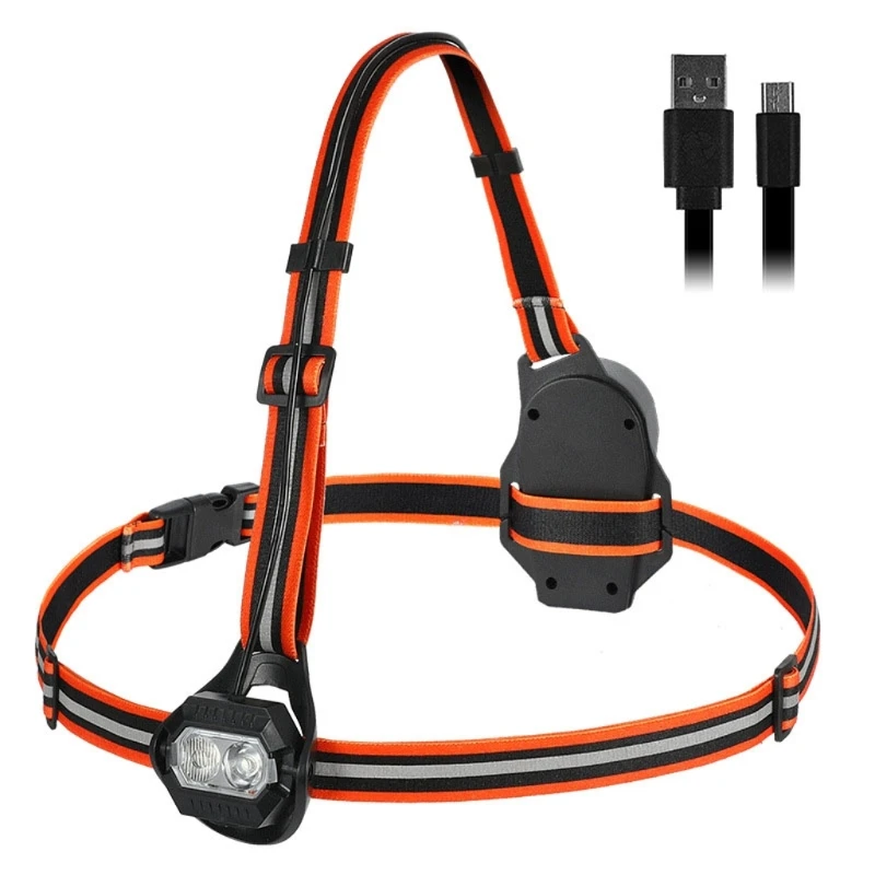 

USB Rechargeable Running Lights, Runner Chest Lights Adjustable 3 Lighting Modes Headlamp Flashlights, Walking Lights